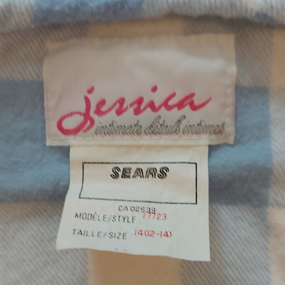 Vintage Sears Blue and White Gingham Pajama Set - Picture 2 of 6